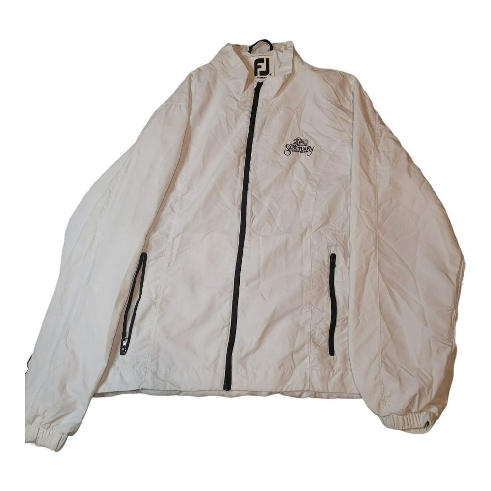 Footjoy Windbreaker Jacket‎ Womens M The Sanctuary Golf Club Full Zip White